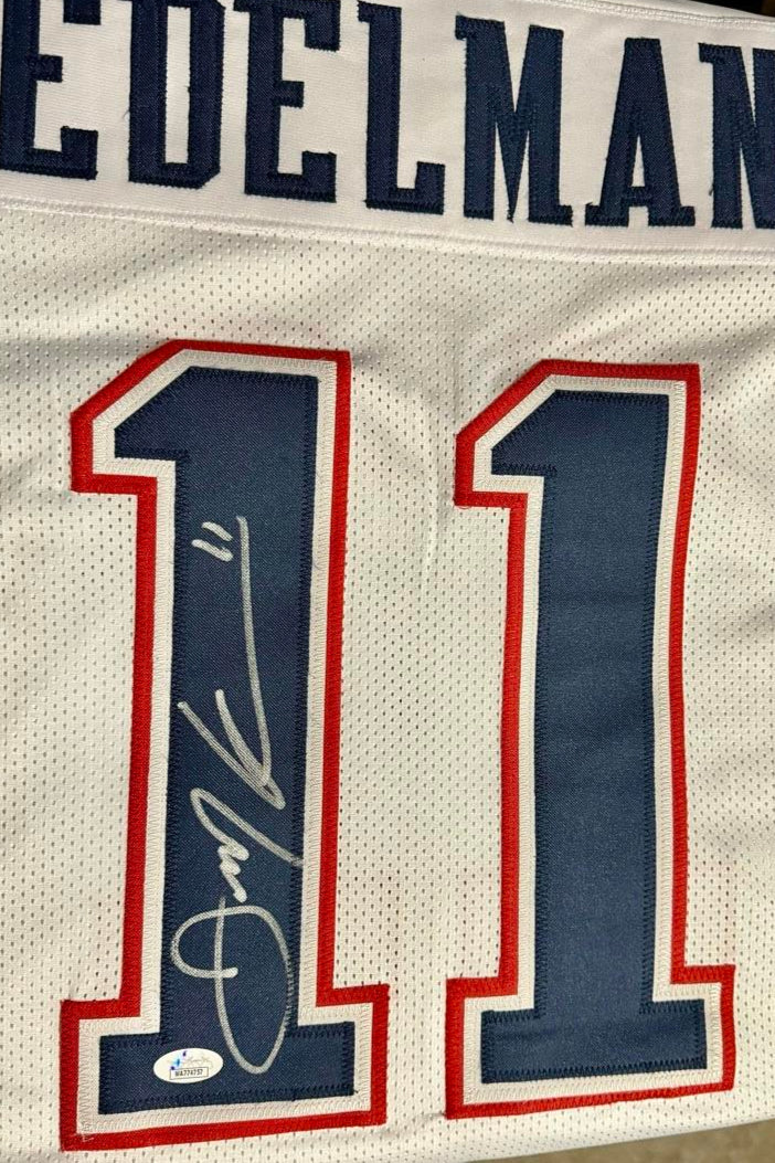 Julian Edelman Signed White Patriots Jersey - JSA COA #02